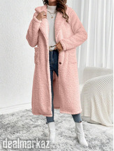 Teddy bear low shoulder double long coat
