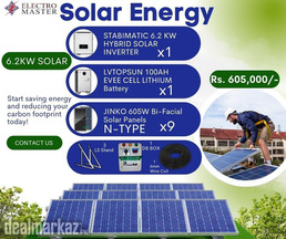 6.2KW Solar System | Hybrid Inverter | Lithium Battery | LONGI | JINKO