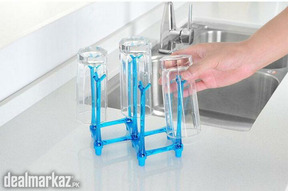 Folding Glass Stand Cup Holder Kitchen Accessories Home Storage Rack