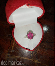 Pinkish Ruby Silver Ring for Ladies - WhatsApp for Order