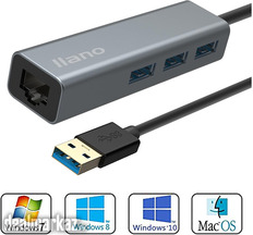 Nllano USB-C3.0 to Lan Ethernet Adapter, 101001000 Gigabit RJ45 Ethern
