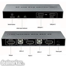 DisplayPort KVM 2x1 USB Switch 4K 60Hz Dual Port 1 Out KVM Switch Dual