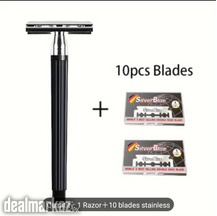 SHAVING BLADES WITH SAFETY RAZOR (10PCS)