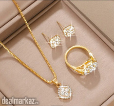 LUXURY SHINY RHINESTONE ALLOY JEWELRY SET