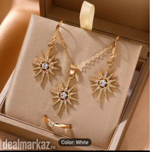 4pcs Sun Pendant Jewelry Set