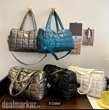 1pc Solid Color Padded Travel Luggage Bag