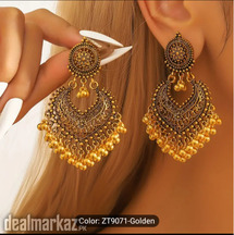Carved Pattern Dangle Earrings