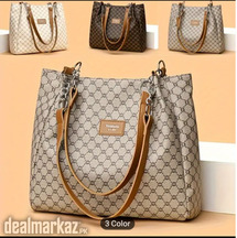1pc Fashion Printed PU Leather Tote Bag