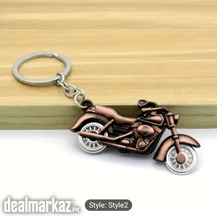 Retro Motorcycle Keychain With Rotatable Wheels