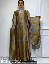 Polyester Abaya Dress with Scarf