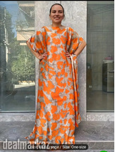 Floral Print Tunic Dress with Scarf 2
