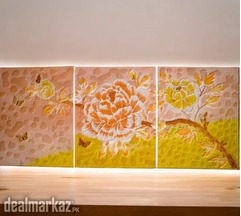 Modern botanical triptych wall art for sale