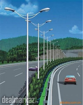 Street Lighting Poles with Lights and J Bolts