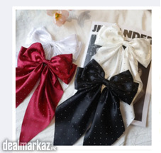12.2-Inch Satin Cheerleading Hair Bow with Rhinestones – Large Ponytai