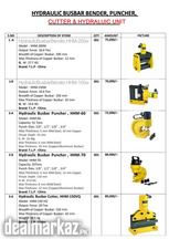 Hydraulic Busbar Bender, Puncher, Cutter & Hydraulic Unit
