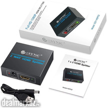 ESYNIC HDMI Splitter 1X2 HDMI Amplifier Switcher Box 1 in 2 Out HDMI R