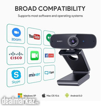 AUKEY 1080p Webcam with Microphone, Plug Play for PCMacLaptopMacboo