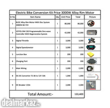 Electric Bike BLDC Alloy Rim Motor Controller Throttle Set 3000W