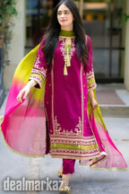 Women's Unstitched Embroidered Suit