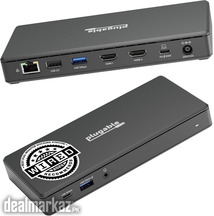 Plugable USB C Docking Station Dual Monitor 2 HDMI Ports, Power Delive
