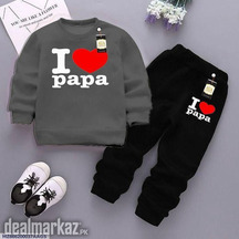 2 PCs Girls Fleece Painted Sweatshirt Tracksuit