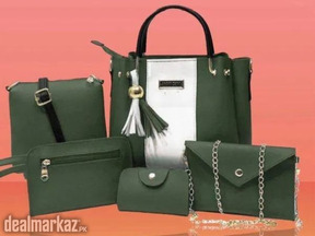 Elegant 5-in-1 Ladies Handbag Combo – Premium Tote Bag Set with Wallet