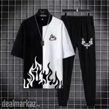 2 Pcs Men's Polyester Printed Track Suit