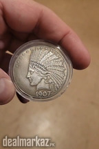 USA 1907 INDIAN HEAD 10 DOLLAR ANTIQUE SILVER COIN, RARE AND OLD COIN
