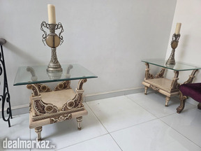 Luxury 3-Piece Hand-Carved Table Set (1 Center + 2 Side Tables)