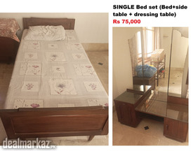 Single bed plus side table plus dressing table set