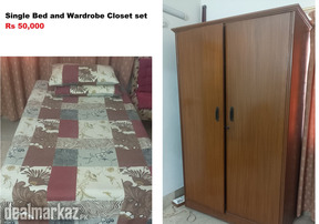 Single bed plus wardrobe closet set