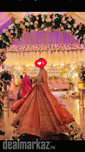 Bridal pink peach walima dress