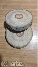 4 Rustic Wood Slices 3”–3.5” – Natural Tree Rounds