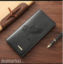 ⭐ Falcon Design Long Wallet for Men – Premium Quality Leather