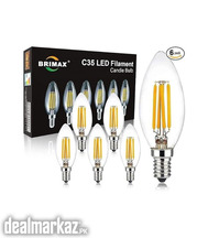 BRIMAX C35 LED Bulbs, 6W Candelabra Led Bulbs