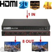 Ultra HD 4K HDMI Splitter 1X8 8 Port Repeatr Amplifier Hub 3D 1080p UK