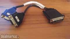 Molex DVI 29+5 Pins Male to 2 VGA Female Adapter Splitter Y Cable for